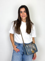 Load image into Gallery viewer, Chanel Medium Boy Bag Denim Patchwork Blue
