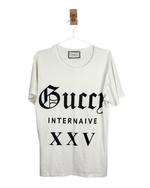 Load image into Gallery viewer, Gucci Internaive XXV Gothic Logo Cotton Jersey T-Shirt Off-White - S
