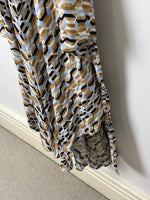 Load image into Gallery viewer, Maje Geometric Print Smocked Waist Maxi Dress in Viscose

