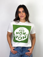 Load image into Gallery viewer, Christian Dior "C'est Non" Green Stamp Graphic T-Shirt Cotton Linen Off-white - M

