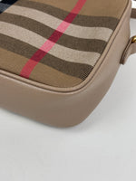 Load image into Gallery viewer, Burberry Check Camera Bag in Chestnut Beige Leather and Canvas
