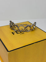 Load image into Gallery viewer, Fendi O’Lock Bracelet Crystal Silver - Tone Metal Bangle
