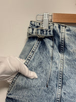 Load image into Gallery viewer, IRO Paris Powelly High-Rise Acid Wash Denim Shorts in Blue Cotton - 10 UK
