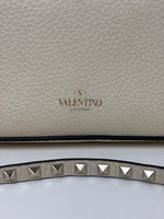 Load image into Gallery viewer, Valentino Garavani Rockstud 1973 Embroidered Vitello Leather Flap Bag Ivory
