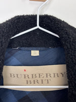 Load image into Gallery viewer, Burberry Brit Sherton Shearling Peacoat Navy Blue - 6 UK

