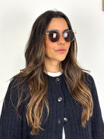 Load image into Gallery viewer, Fendi Eyeshine Round Metal Sunglasses with Blue Cat-Eye Frame Detail
