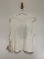 Load image into Gallery viewer, Mother Denim The Chin Ups Trip Out On This Tank Top White - M
