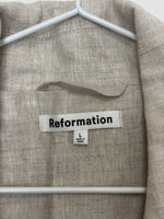 Load image into Gallery viewer, Reformation oatmeal Linen Blazer - L
