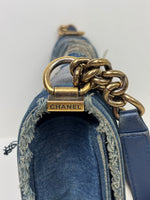 Load image into Gallery viewer, Chanel Medium Boy Bag Denim Patchwork Blue
