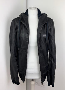 MENSWEAR - Dolce & Gabbana hoodie leather jacket - 48 UK