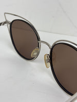 Load image into Gallery viewer, Fendi Eyeshine Round Metal Sunglasses with Blue Cat-Eye Frame Detail
