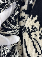 Load image into Gallery viewer, Jigsaw Black &amp; White Graphic Leaf Intarsia Long Cardigan - S/M
