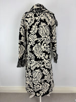 Load image into Gallery viewer, Jigsaw Black &amp; White Graphic Leaf Intarsia Long Cardigan - S/M
