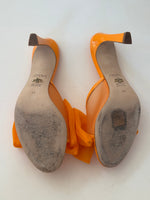 Load image into Gallery viewer, Atana 'The Aris' Mesh and Patent Leather Bow Mules in Orange - 6 UK
