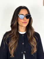 Load image into Gallery viewer, Fendi Iridia Crystal-Embellished Cat-Eye Acetate Sunglasses in Navy Blue
