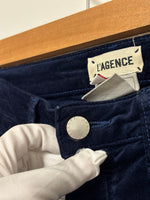 Load image into Gallery viewer, L’AGENCE Selma high-rise navy blue velvet flare trousers - 10 UK
