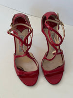 Load image into Gallery viewer, Jimmy Choo Lancer Patent Leather Strappy Sandals in Red - 5 UK
