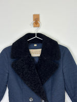Load image into Gallery viewer, Burberry Brit Sherton Shearling Peacoat Navy Blue - 6 UK
