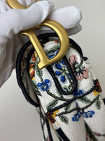 Load image into Gallery viewer, Dior Saddle Bag Multicolor Millefiori Embroidery Canvas Antique Gold Hardware
