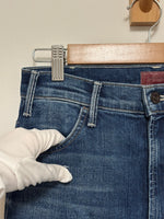 Load image into Gallery viewer, MOTHER The Hustler high-rise ankle fray blue jeans - 10 UK
