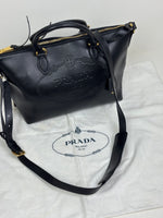 Load image into Gallery viewer, Prada Glacé Calf Leather Borsa A Mano Nero Black Satchel Bag
