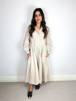 Load image into Gallery viewer, Dorothee Schumacher Soft Structure Cotton-Elastane Midi Dress in Sand

