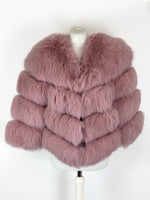 Load image into Gallery viewer, Popski London Pink Fur Chevron Jacket - M
