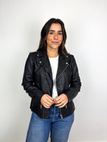 Load image into Gallery viewer, The Kooples Lambskin Leather Biker Jacket in Black - M
