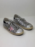 Load image into Gallery viewer, Golden Goose Super-Star Glitter Leather Sneakers Silver Pink Star - 5 UK

