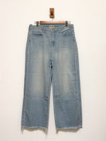 Load image into Gallery viewer, L'AGENCE Tally high-rise cropped wide leg light blue jeans - 12 UK
