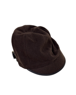 Load image into Gallery viewer, Gucci Cashmere and Wool Blend Baker Boy Hat with Leather Trim Chocolate Brown - S
