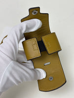 Load image into Gallery viewer, Yves Salomon Leather AirPods Case Olive Green with Lanyard
