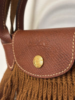 Load image into Gallery viewer, Longchamp x Filt Le Pliage Filet Mesh Tote Bag Cotton and Leather Brown
