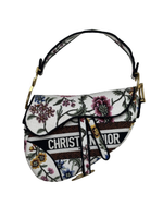 Load image into Gallery viewer, Dior Saddle Bag Multicolor Millefiori Embroidery Canvas Antique Gold Hardware
