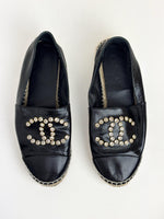 Load image into Gallery viewer, Chanel black espadrilles - 6 UK
