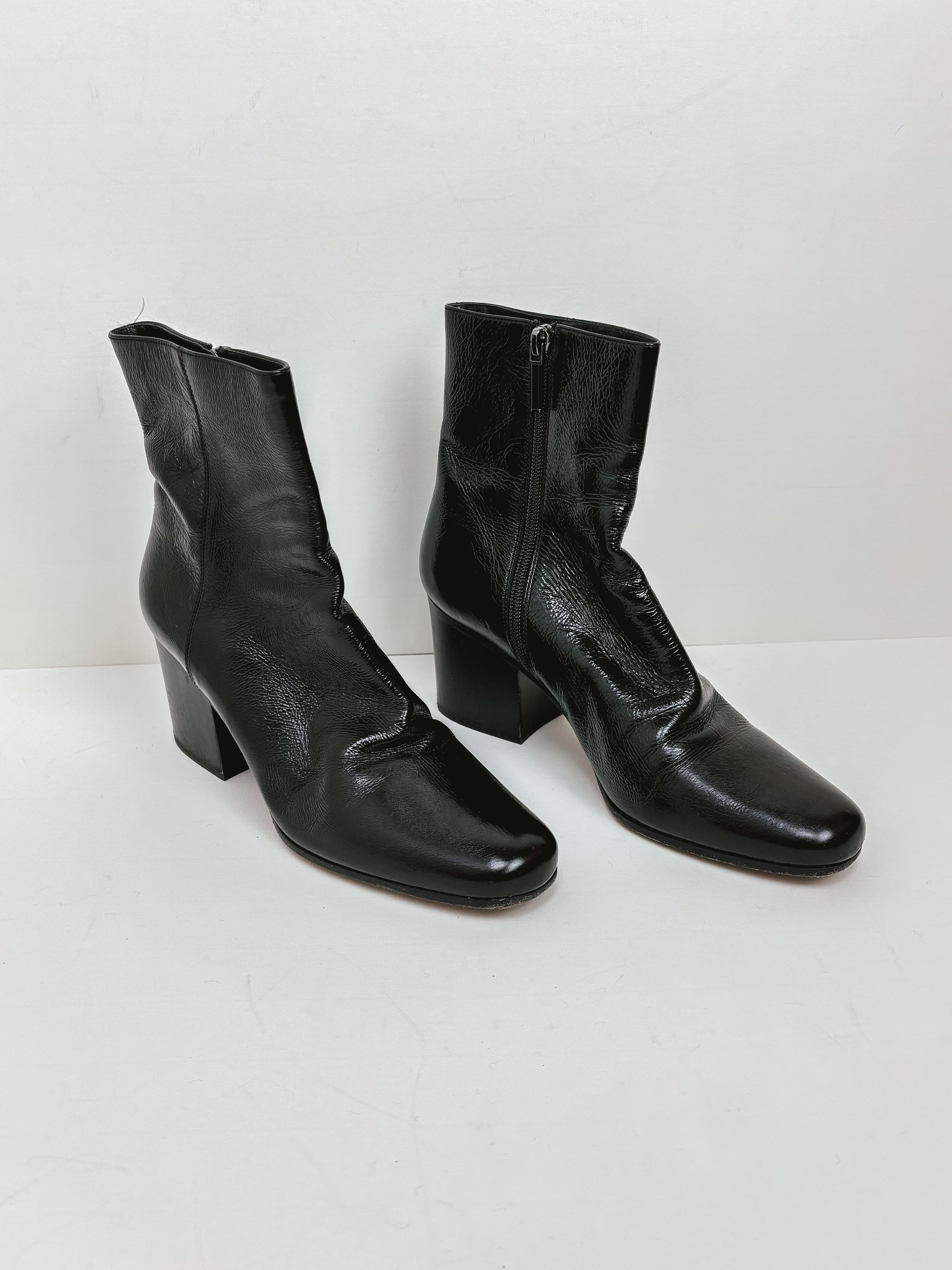 Dior black leather boots - 6 UK