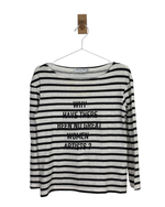 Load image into Gallery viewer, Christian Dior "Why Have There Been No Great Women Artists?" Breton Striped Long Sleeve Tee White Black - S
