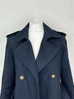 Load image into Gallery viewer, Sézane navy trench coat - 6 UK
