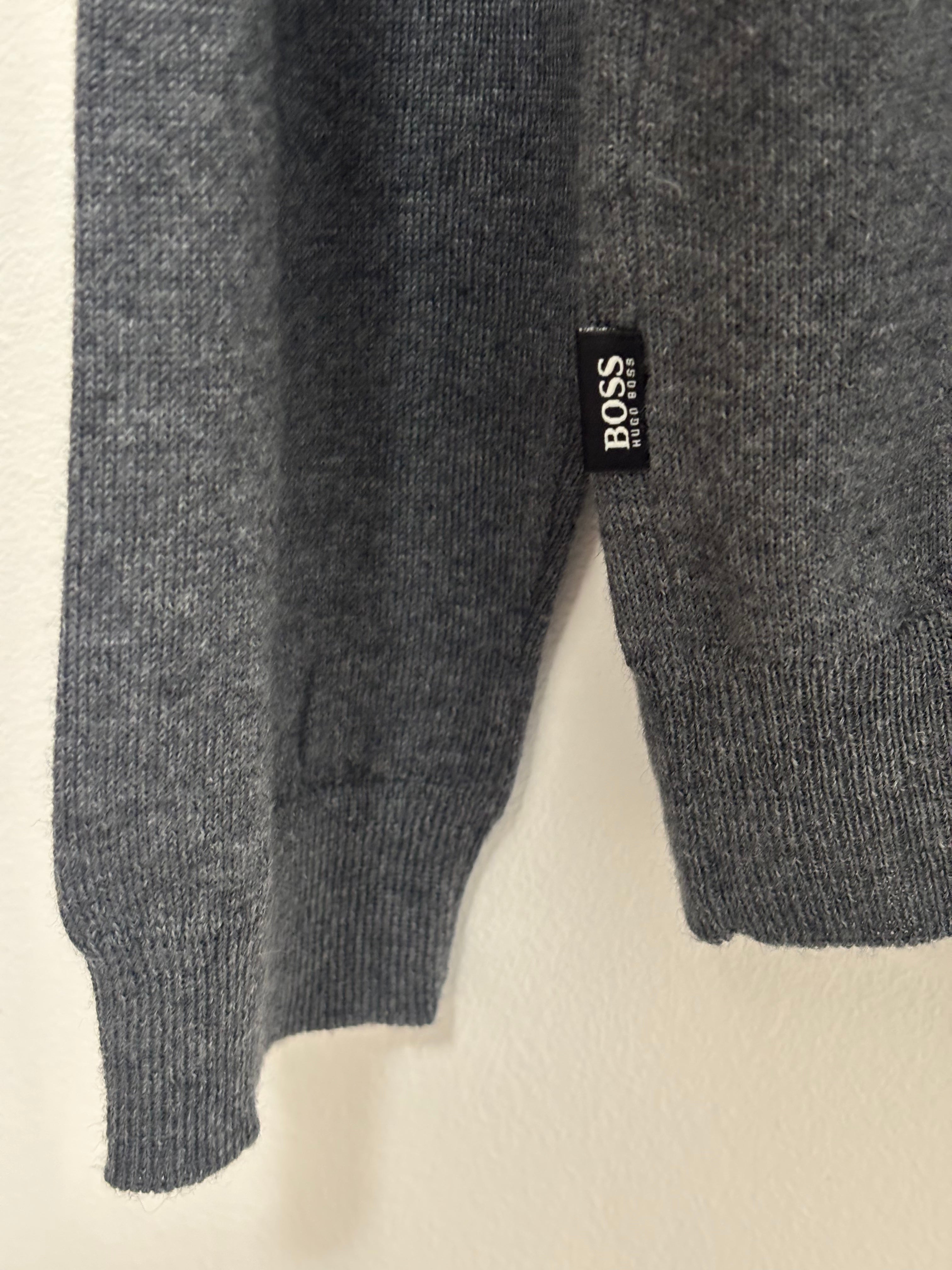 MENSWEAR - BOSS merino wool grey jumper - L