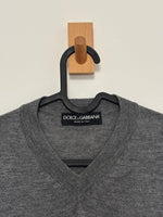 Load image into Gallery viewer, MENSWEAR - Dolce &amp; Gabbana grey v-neck jumper - M
