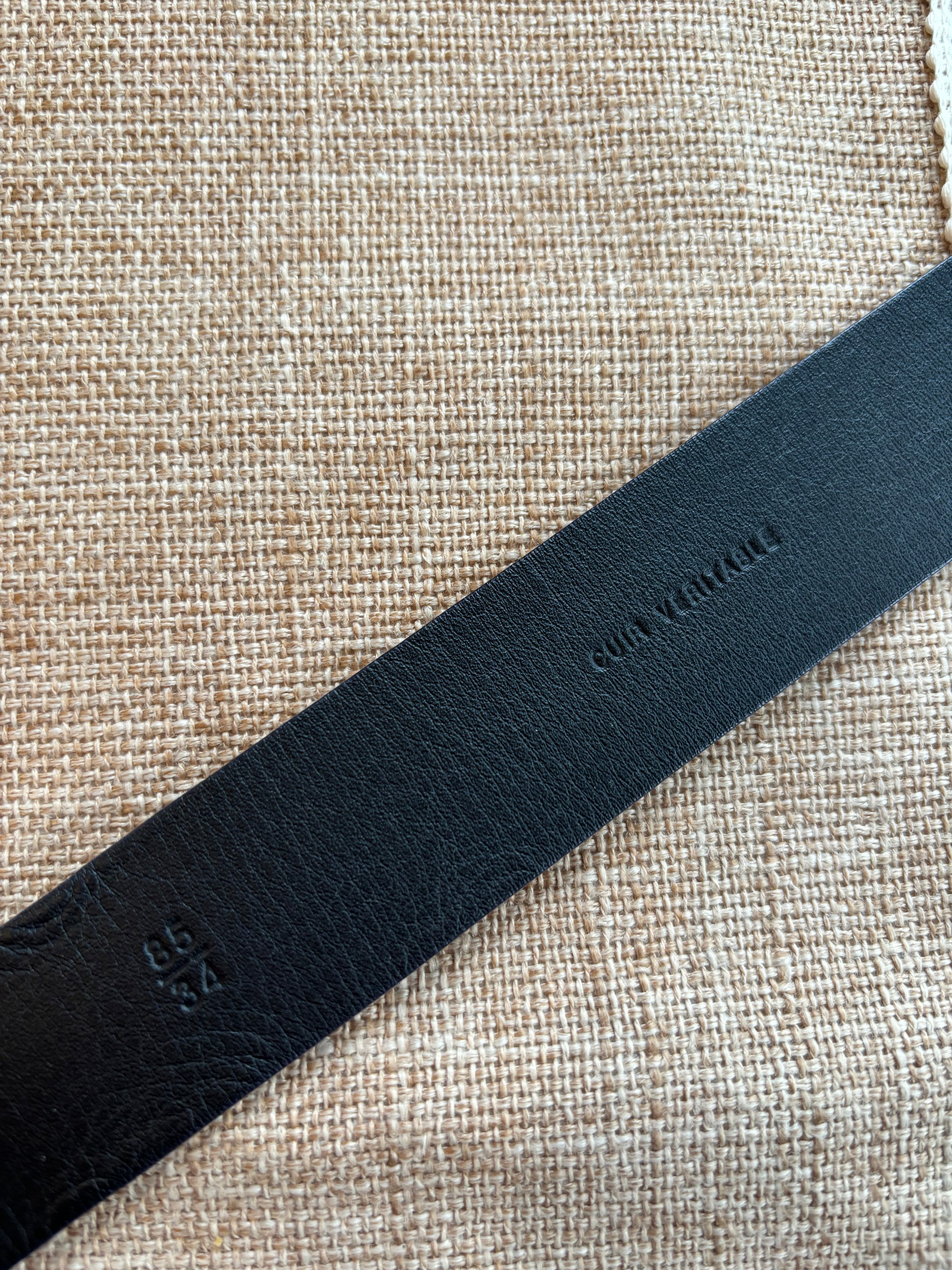 Chanel navy leather belt - 85cm