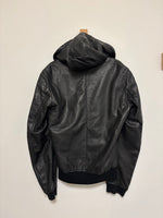 Load image into Gallery viewer, Menswear - Dolce &amp; Gabbana Black Leather Hooded Bomber - M
