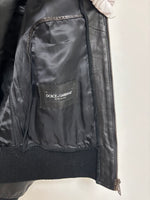 Load image into Gallery viewer, Menswear - Dolce &amp; Gabbana Black Leather Hooded Bomber - M
