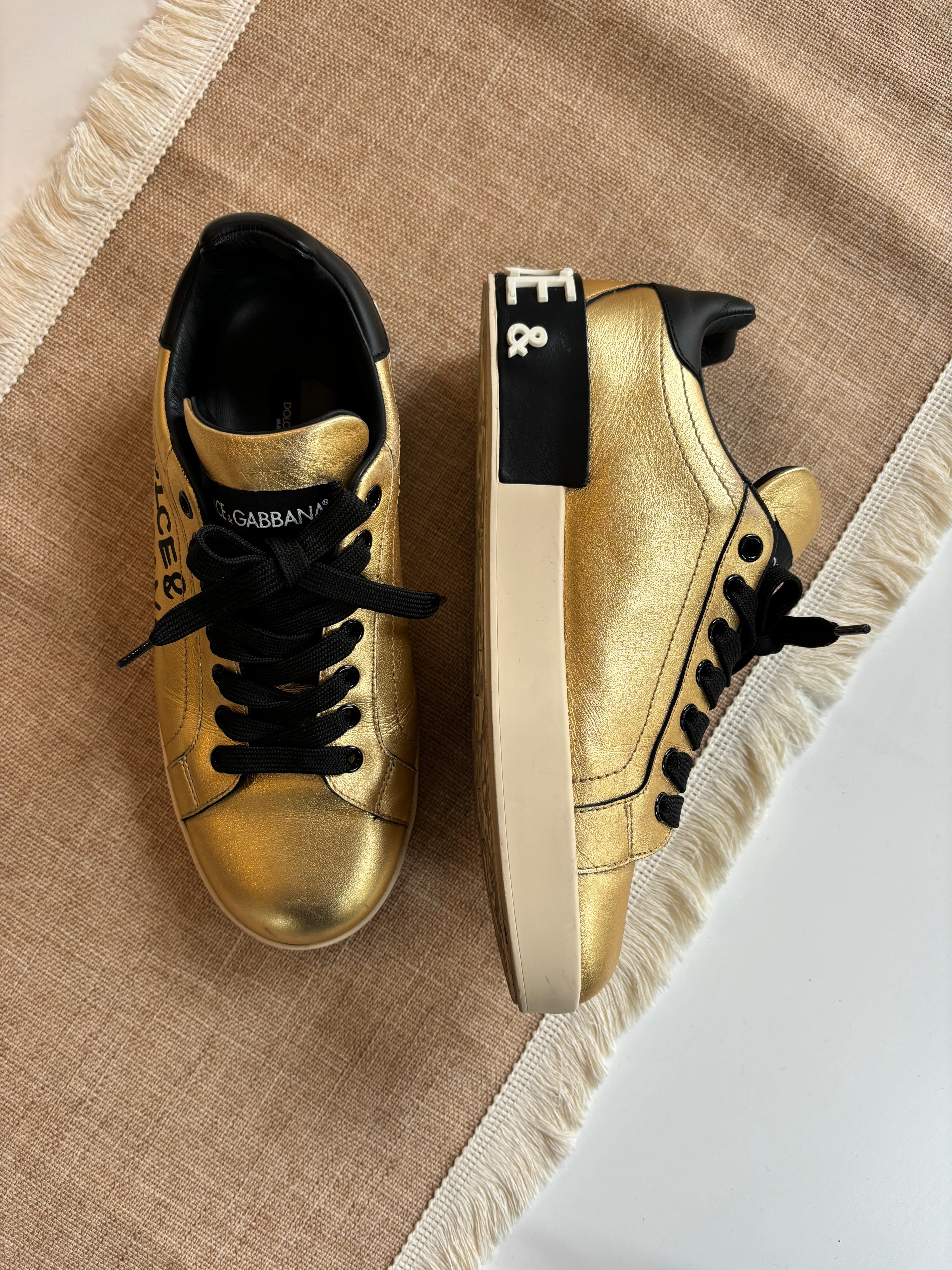 Dolce & Gabbana golden trainers - 5.5 UK