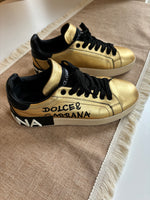 Load image into Gallery viewer, Dolce &amp; Gabbana golden trainers - 5.5 UK
