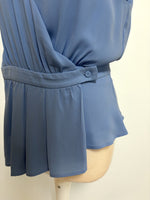 Load image into Gallery viewer, BCBGMAXAZRIA wrap blue top - M
