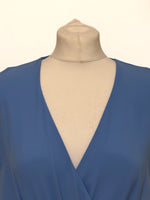 Load image into Gallery viewer, BCBGMAXAZRIA wrap blue top - M
