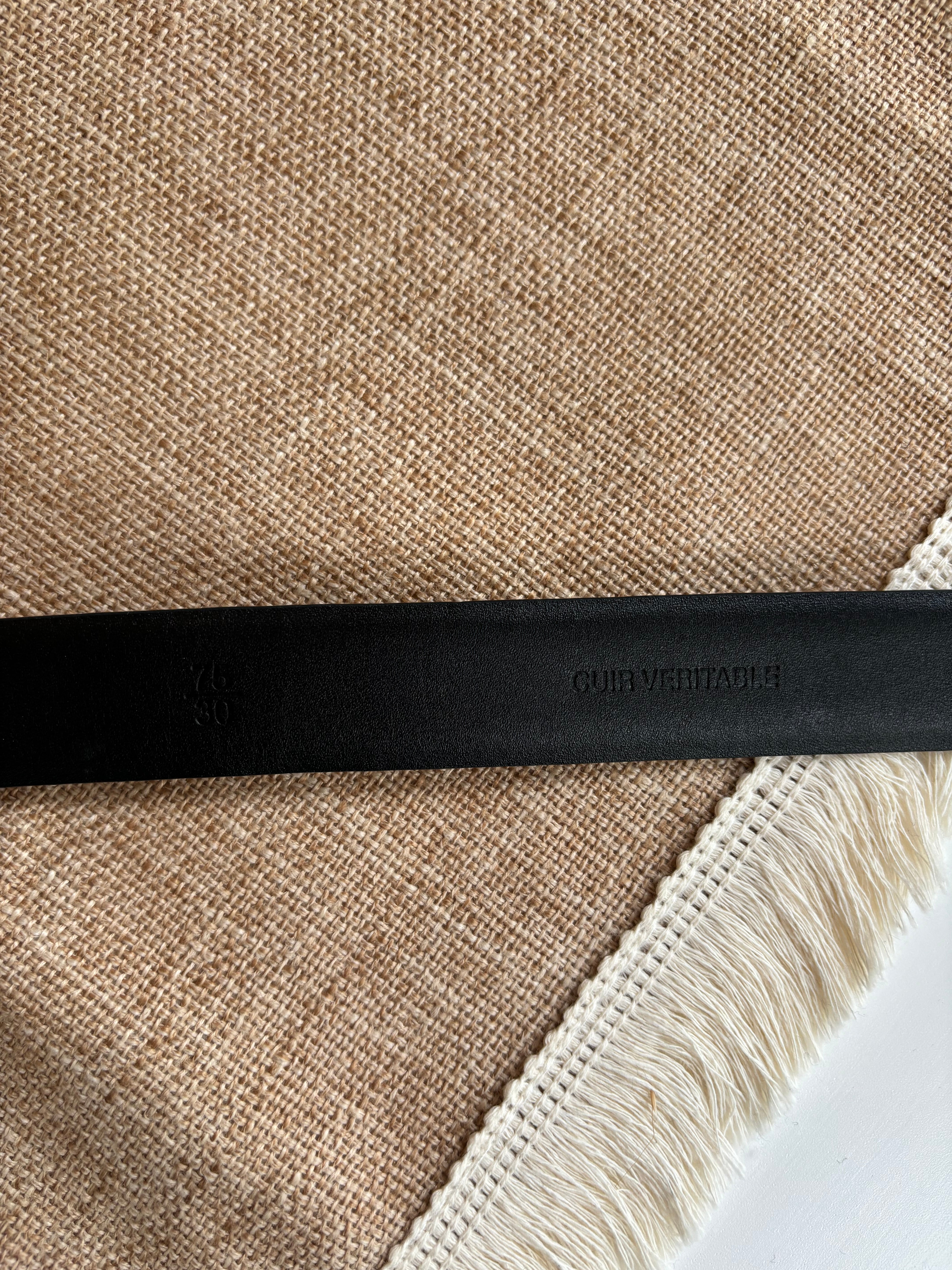 Chanel black leather belt