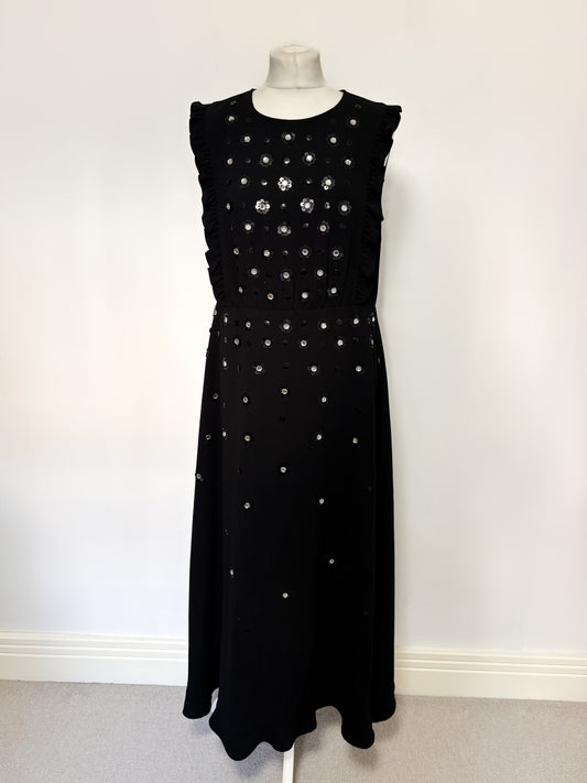 Red Valentino black midi dress - 16 UK