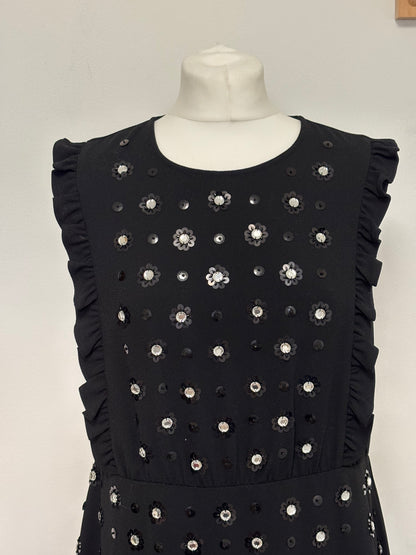 Red Valentino black midi dress - 16 UK